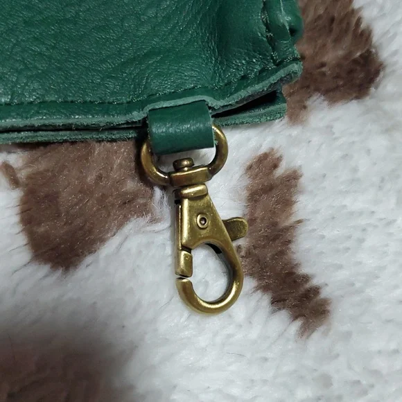 Portland Leather Zip-Zap Duo Leather Wallet Dual Zipper Closures Green Pebbled - Picture 13 of 14